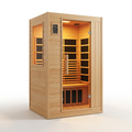 Infrared Sauna Designed for Home Relaxation, Low EMF Carbon Heaters, Hemlock Wood, Bluetooth Speakers