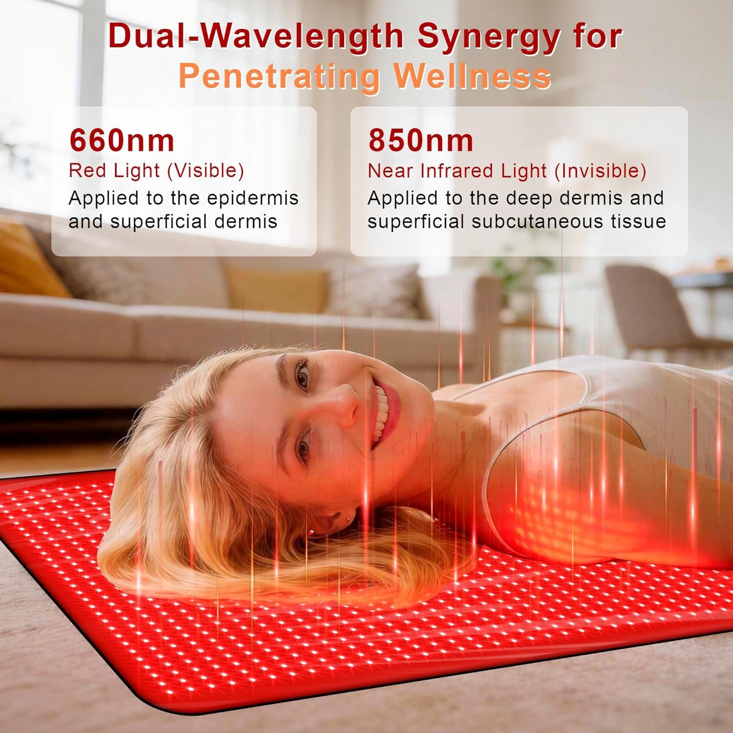 Fully Body Red Light Therapy Mat, 76.8"X33.4" Large Size Red Light Therapy for Body Dual Wavelength 660Nm & 850Nm Red Light Blanket with Remote Timer, Perfect for Mom Dad Elderly Lover Friends Family