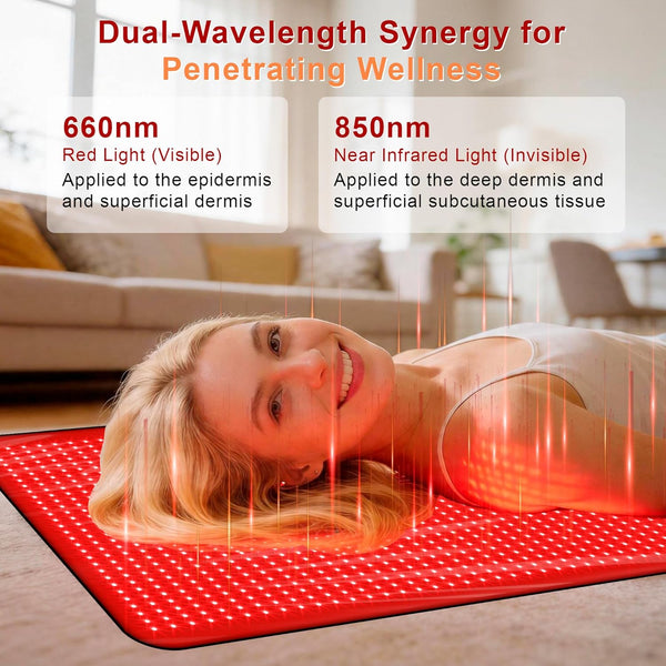 Fully Body Red Light Therapy Mat, 76.8"X33.4" Large Size Red Light Therapy for Body Dual Wavelength 660Nm & 850Nm Red Light Blanket with Remote Timer, Perfect for Mom Dad Elderly Lover Friends Family