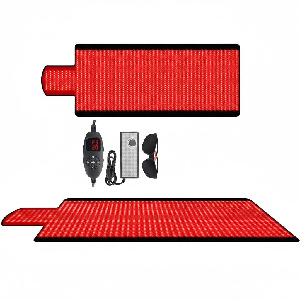 Red Light Therapy Mat for Full Body, 76.8'' X 33.4'' Red Light Therapy Blanket, 1370 (660Nm & 850Nm) Leds for Home Use, 3 Modes & Adjustable Timer, Premium Leather