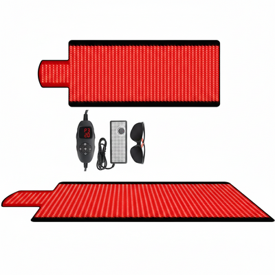 Red Light Therapy Mat for Full Body, 76.8'' X 33.4'' Red Light Therapy Blanket, 1370 (660Nm & 850Nm) Leds for Home Use, 3 Modes & Adjustable Timer, Premium Leather